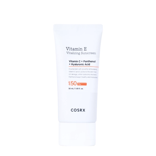 COSRX - Vitamin E Vitalizing Sunscreen - SPF 50+ – Apsauginis Kremas nuo Saulės su Vitaminu E – 50ml