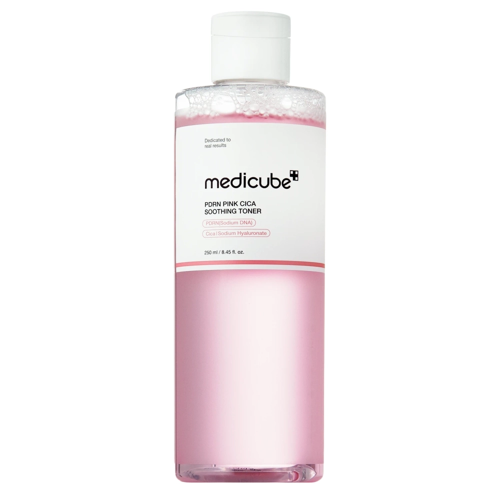 Medicube - PDRN Pink Cica Soothing Toner - Drėkinamasis ir Šviesinamasis Veido Tonikas - 250ml