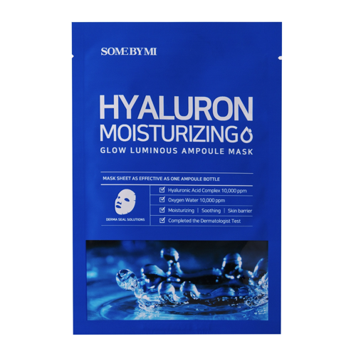 Some By Mi - Hyaluron Moisturizing - Glow Luminous Ampoule Mask - Drėkinamoji padėkliukų kaukė - 25g