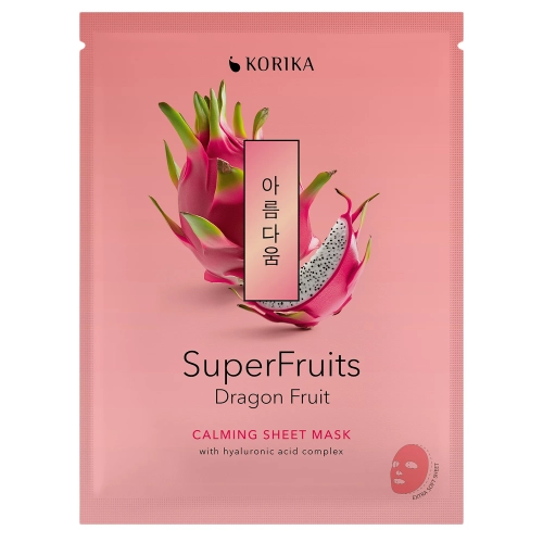 KORIKA - Superfruits Calming Sheet Mask Dragon Fruit - Raminamoji Lakštinė Kaukė Veidui - 1vnt/25g
