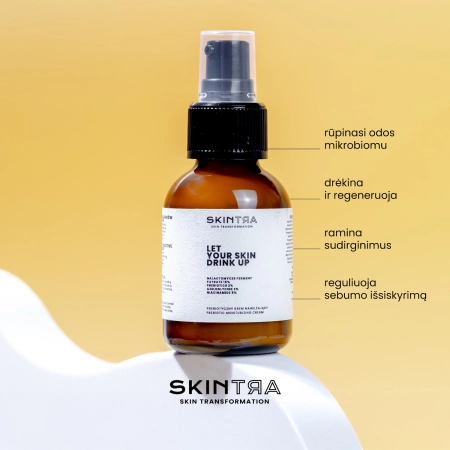 SkinTra - Let Your Skin Drink Up - Prebiotinis Drėkinamasis Kremas - Buteliukas 50ml