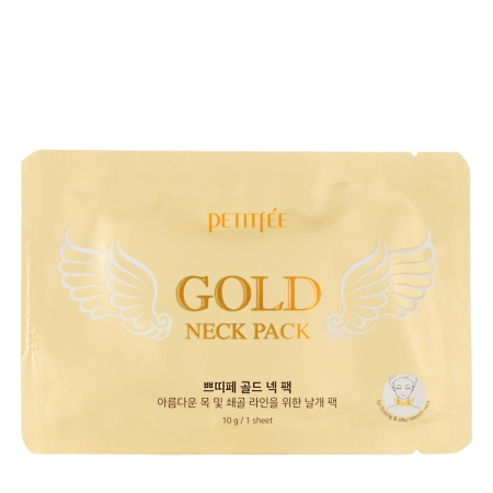 Petitfee - Gold Neck Pack - Hidrogelinė Kaklo Kaukė Kovojanti su Senėjimo Požymiais - 10g