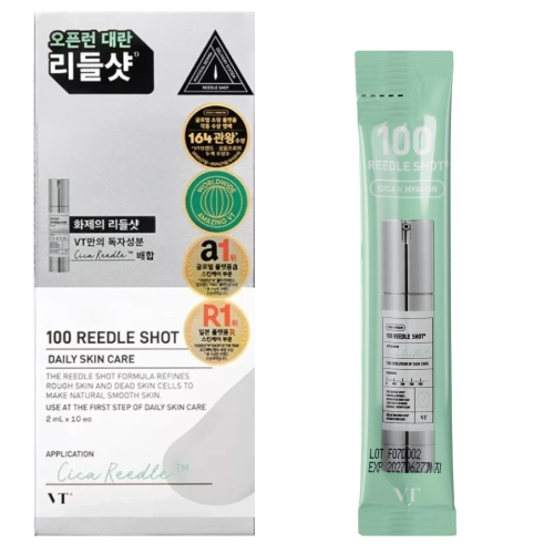 VT Cosmetics - Reedle Shot 100 - Mikro-adatinis Veido Booster'is Gerinantis Odos Tekstūrą - Paketėliai - 10x2ml