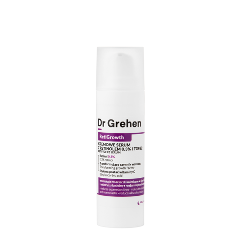 Dr Grehen - RetiGrowth - Reti-TGF Serum - Kreminis serumas su retinoliu 0,3% ir augimo faktoriumi - 30ml