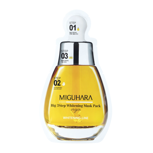 Miguhara - Big3 Step Whitening Mask Pack Origin - Šviesinanti Lakštinė Kaukė - 1,7ml + 25ml + 2ml