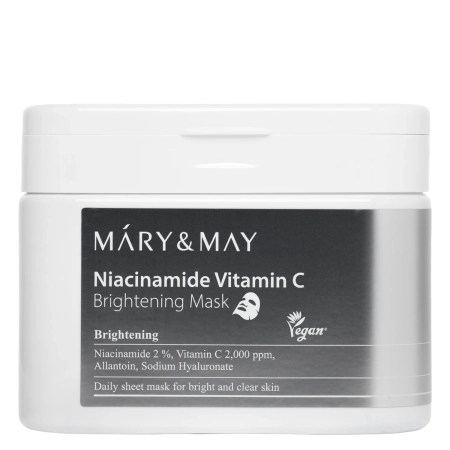 Mary&May - Niacinamide Vitamin C Brightening Mask - Šviesinančių Veido Kaukų Rinkinys - 30vnt