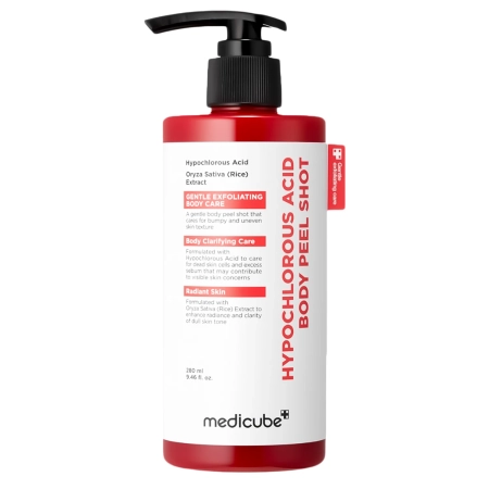 Medicube - Hypochlorous Acid Rice Body Peel Shot - Kūno Pilingas su Hipochlorito Rūgštimi - 280ml