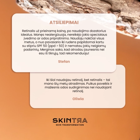 SkinTra - Liquid Happiness - Serumas su Retinaliu 0,3% Veidui ir Paakiams - 30ml