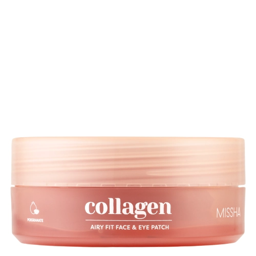 Missha - Airy Fit Collagen Lifting Face & Eye Patch - Stangrinamieji Hidrogeliniai Padeliai su Kolagenu - 60vnt