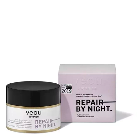 Veoli Botanica - Repair By Night - Night-Time Face Cream with Second Skin Lipid Protective Cover - Naktinis Veido Kremas su Lipidine Apsauga - 50ml
