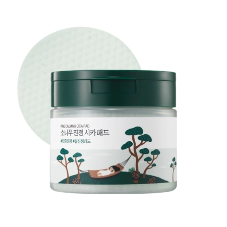 Round Lab - Pine Calming Cica Pads - švelninantys ir raminantys veido pagalvėlės - 50vnt.