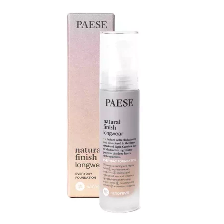 Paese - Nanorevit Natural Finish Longwear Everyday Foundation - Ilgai Išliekantis Makiažo Pagrindas su Natūraliu Efektu - 2,5 Sand Beige - 30ml