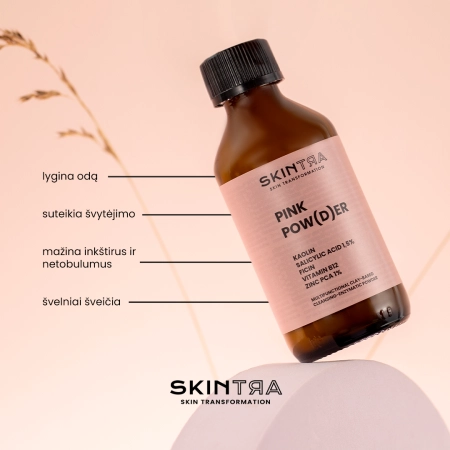 SkinTra - Pink Pow(d)er - Daugiafunkcinė Valanti Enzimatinė Molinė Pudra - 40g