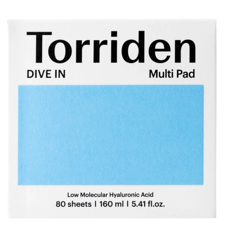 Torriden - Dive-In - Low Molecule Hyaluronic Acid Multi Pad - Drėkinamieji Veido Diskeliai - 80 vnt