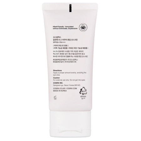 COSRX - Aloe 54.2 Aqua Tone-Up Sunscreen SPF50+/PA++++ – Drėkinamasis Kremas su Apsauga nuo Saulės – 50 ml