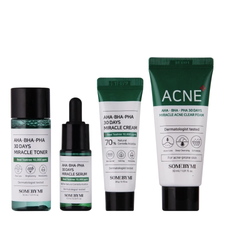 Some By Mi - AHA BHA PHA 30 Days Miracle AC SOS Kit - Kosmetikos rinkinys spuoguotai odai