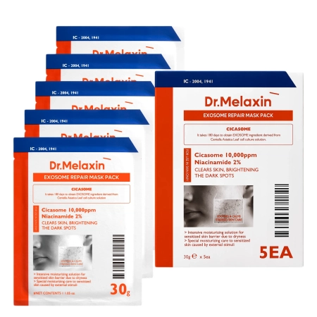 Dr.Melaxin - Exosome Repair Mask - Atkuriamoji Lakštinė Kaukė su Egzosomomis Probleminei Odai - 5x30g