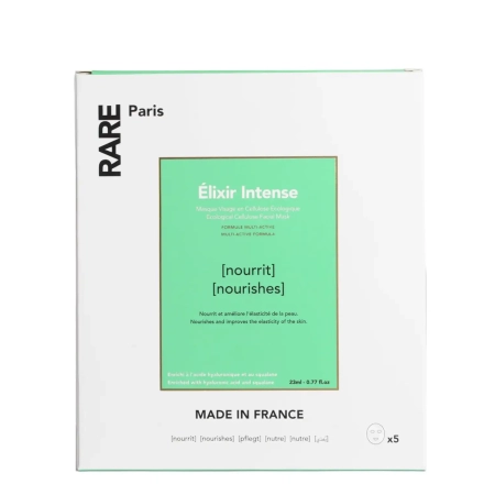 Rare Paris - Elixir Intense Box – Maitinamųjų Lakštinių Kaukių Rinkinys – 5 x 23 ml