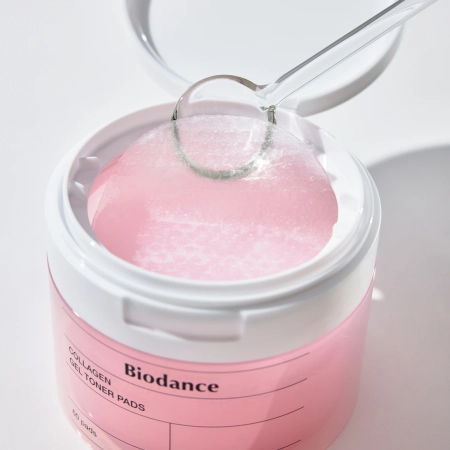 Biodance - Collagen Gel Toner Pads - Stangrinamieji Kolageno Veido Vatos Diskeliai - 60vnt