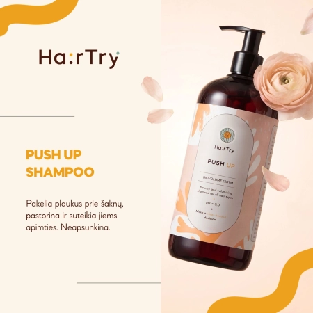 HairTry - Push Up - Šampūnas Suteikiantis Elastingumo ir Apimties - 500 ml