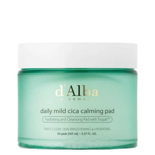 d’Alba - Daily Mild Cica Calming Pad - Raminantys Veido Padukai su Azijine Centele - 50vnt