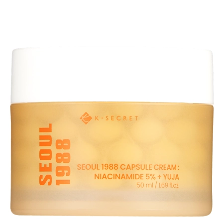 K-SECRET - SEOUL 1988 Capsule Cream: Niacinamide 5% + Yuja - Kapsulių Kremas - 50ml
