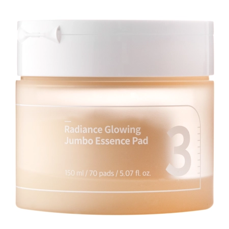 Numbuzin - No.3 Radiance Glowing Jumbo Essence Pads – Šviesinamieji Veido Diskeliai – 70 vnt.