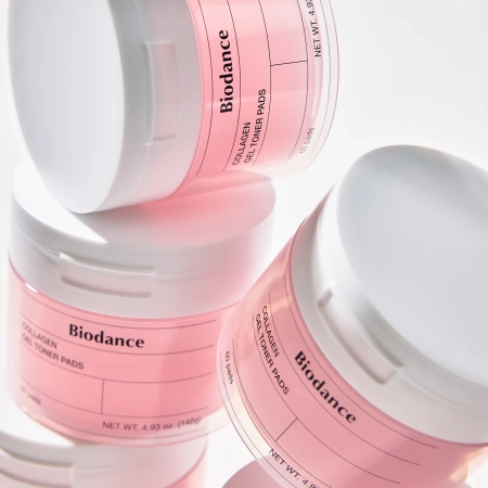 Biodance - Collagen Gel Toner Pads - Stangrinamieji Kolageno Veido Vatos Diskeliai - 60vnt
