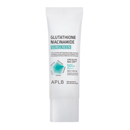 APLB - Glutathione Niacinamide Sunscreen SPF50+ PA++++ - Šviesinantis Veido Kremas su Filtru - 40ml