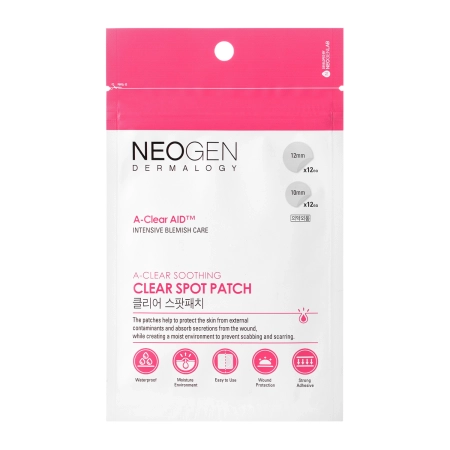 Neogen - Dermalogy A-Clear Soothing Clear Spot Patch - Pleistrai nuo Odos Netobulumų - 24 vnt 