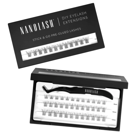 Nanolash - Stick & Go Pre-Glued Lashes - Blakstienų Kuokšteliai su Klijais - Classy Short - 1 pak.
