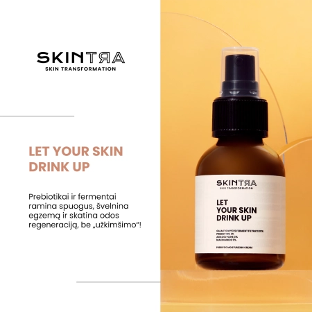 SkinTra - Let Your Skin Drink Up - Prebiotinis Drėkinamasis Kremas - Buteliukas 50ml