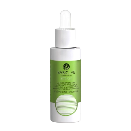 BasicLab - Esteticus - Švytėjimas ir Raminimas - Antioksidacinis Odą Išlyginantis Serumas su Vitaminu C 15% - 30ml