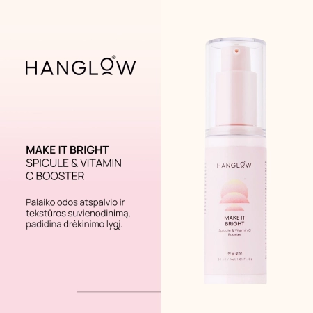 HanGlow - Make It Bright - Spicule & Vitamin C Booster - Skaistinantis Serumas su Mikroadatomis ir Vitaminu C - 30 ml