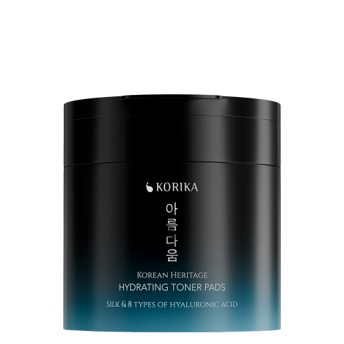 KORIKA - Korean Heritage Silk & 8 Types of Hyaluronic Acid Super Hydrating Toner Pads - Drėkinamosios Veido Toniko Vatos Diskeliai - 70vnt