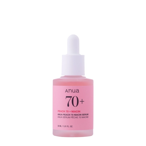 Anua - Peach 70% Niacinamide Serum – Šviesinamasis Serumas su 70 % Persikų Vandeniu – 30 ml