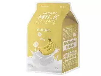 A'pieu - Milk One Pack Mask - Banana - Maitinanti Lakštinė Kaukė - 21g