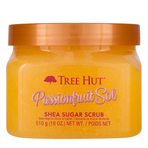Tree Hut - Shea Sugar Scrub Passionfruit Sol - Cukrinis Kūno Šveitiklis su Pasifloromis - 510g