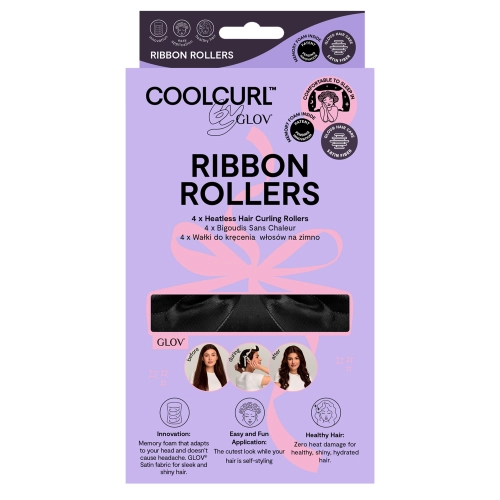 Glov - CoolCurl™ Ribbon Rollers - Šaltųjų Garbanų Formavimo Voleliai - Black - 4 vnt