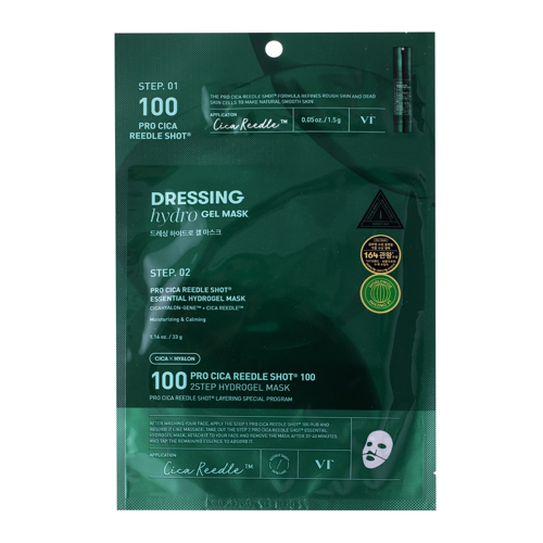 VT Cosmetics - Pro Cica Reedle Shot 100 2Step Hydrogel Mask – Raminamoji Hidrogelinė Veido Kaukė – 1,5 g + 33 g
