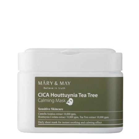 Mary&May - Cica Houttuynia Tea Tree Calming Mask - Raminančių Veido Kaukių Rinkinys - 30vnt