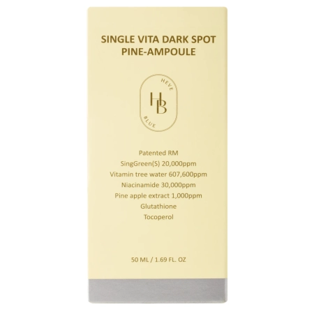 HEVEBLUE – Single Vita Dark Spot Pine-Ampoule – Ampulė Pigmentinėms Dėmėms Mažinti – 50 ml