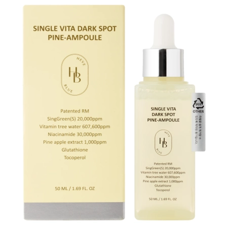 HEVEBLUE – Single Vita Dark Spot Pine-Ampoule – Ampulė Pigmentinėms Dėmėms Mažinti – 50 ml