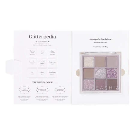 Unleashia - Glitterpedia Eye Palette - Veganiškų Akių Šešėlių Paletė - 4 All of Lavender Fog - 6,6g