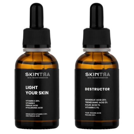 SkinTra - Vitamin C & Peel Duo Rinkinys - 30 ml + 30 ml