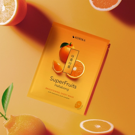 KORIKA - Superfruits Brightening Sheet Mask Hallabong - Švytėjimo Suteikianti Lakštinė Veido Kaukė - 1vnt/25g