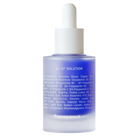 Transparent Lab - Cu-GF Solution – Serumas nuo Senėjimo su Vario Peptidu 1% ir Augimo Faktoriais 5% - 30 ml