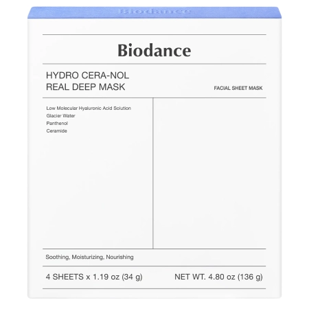 Biodance - Hydro Cera-nol Real Deep Mask Set – Drėkinamųjų Kolageno Veido Kaukių Rinkinys – 4 vnt. /34 g