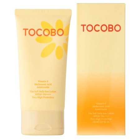 Tocobo - Vita Soft Daily Sun Lotion SPF50+ PA++++ - Lengvas Veido Apsauginis Kremas nuo Saulės - 150ml