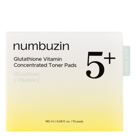 Numbuzin - No.5 Vitamin - Niacinamide Concentrated Pads – Veido Diskeliai su Niacinamidu – 180 ml / 70 vnt.